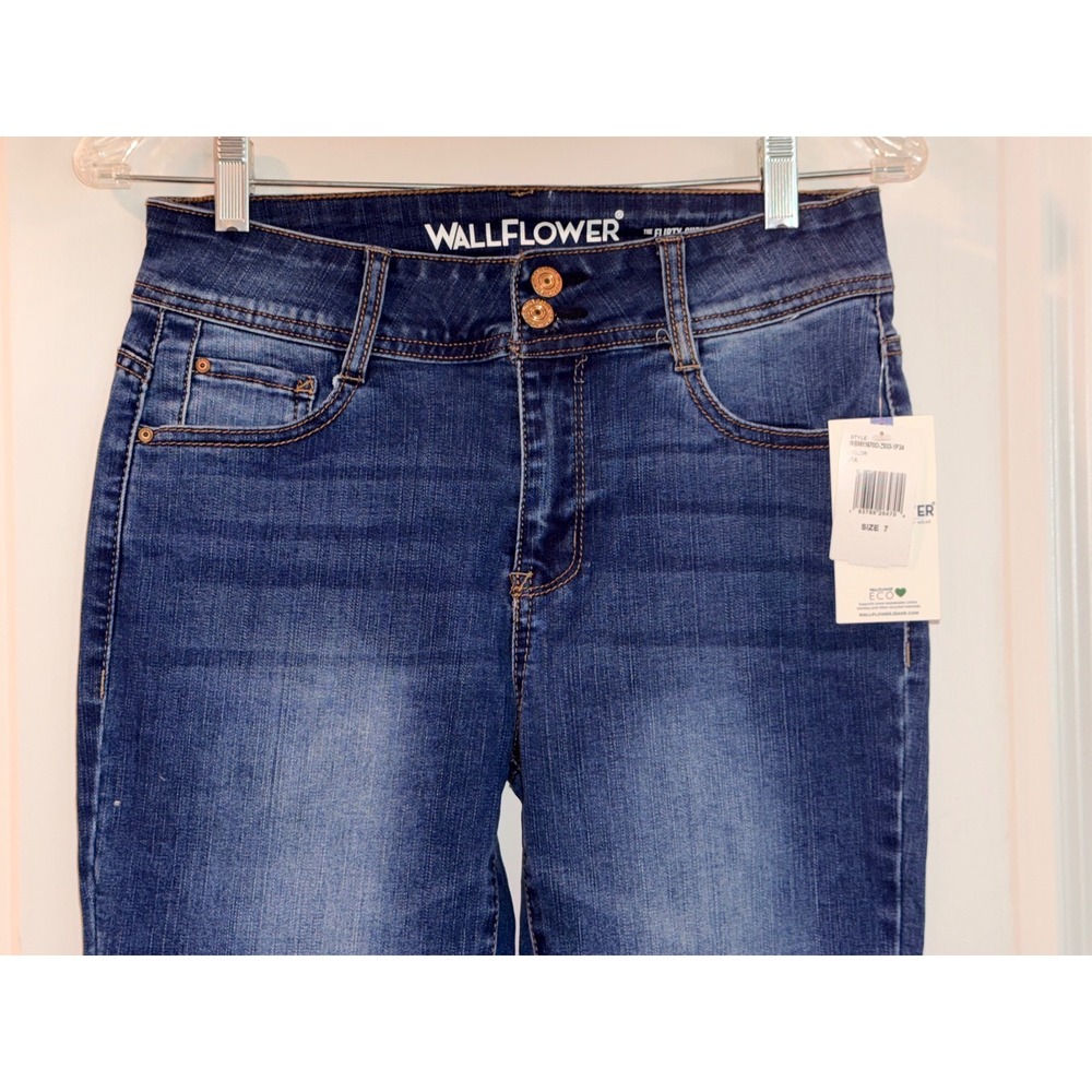 Wallflower‎ Womens Size 7 High Rise Ankle Jeans 29X28 Flirty Curvy Fit Dark Wash